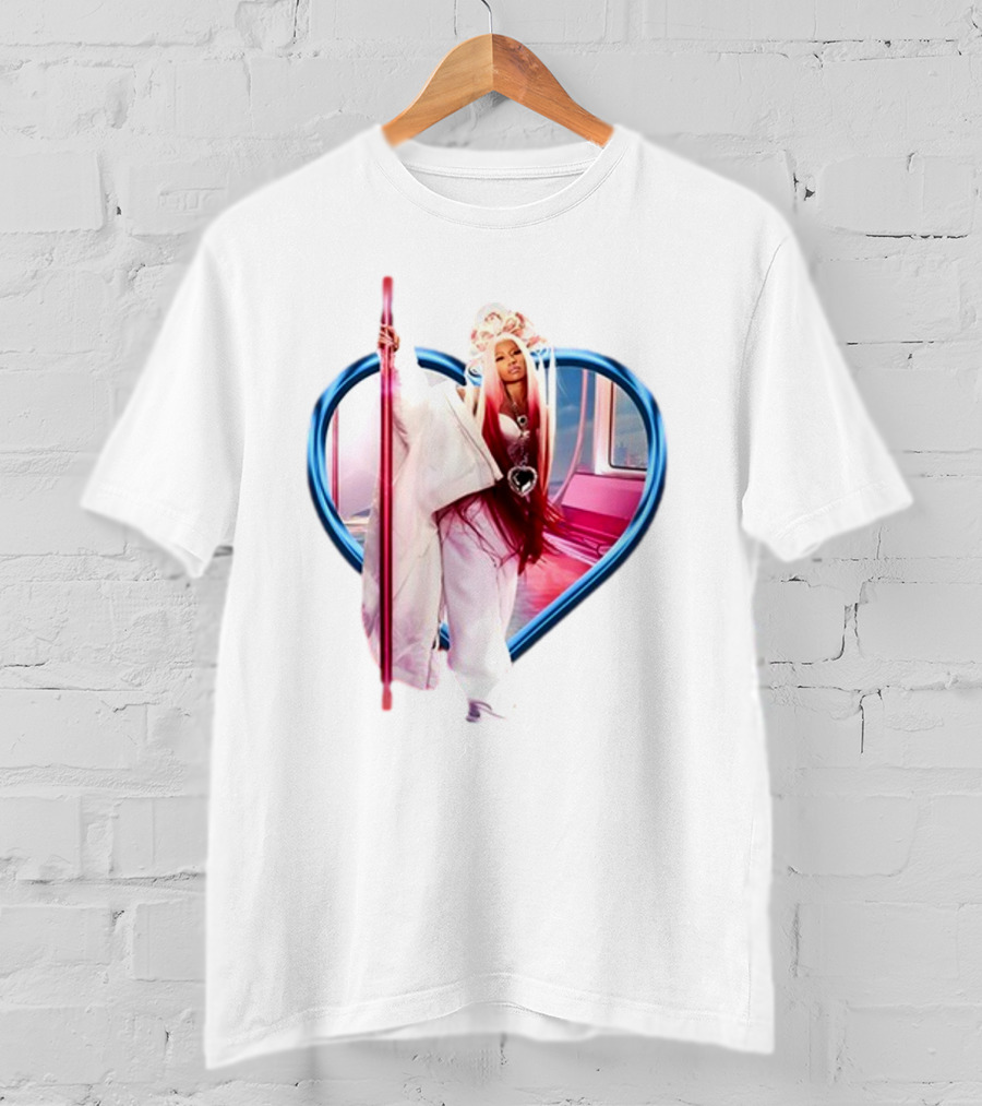 Nicki Minaj Heart Frame Pink Subway T-Shirt