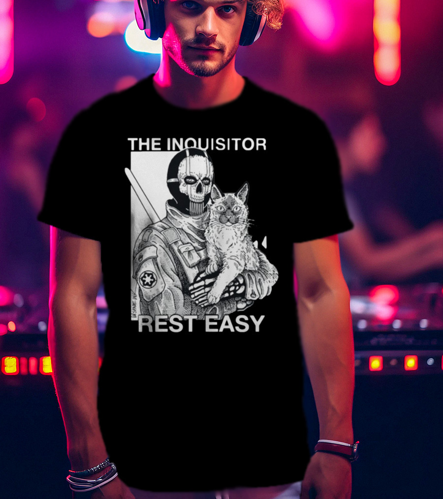 The Inquisitor Rest Easy Star Wars Inspired Artwork With Cat T-Shirt