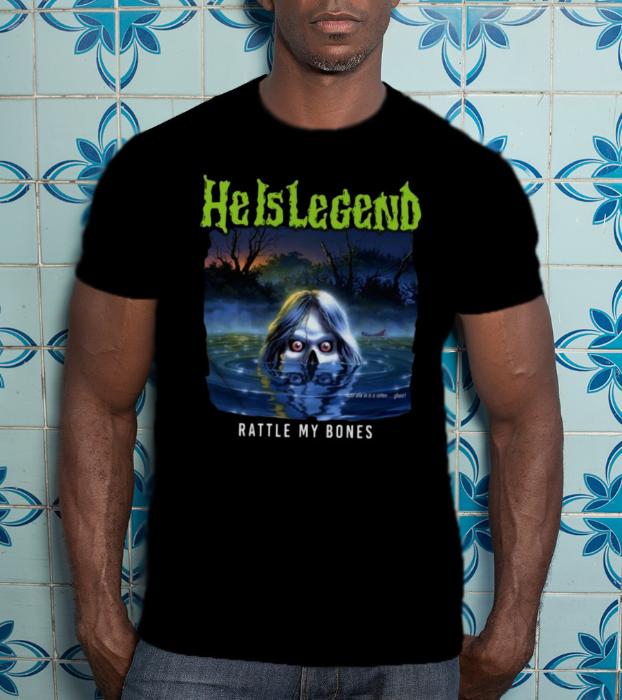 He Is Legend Rattle My Bones Eerie Forest Lake Ghostly Face T-Shirt