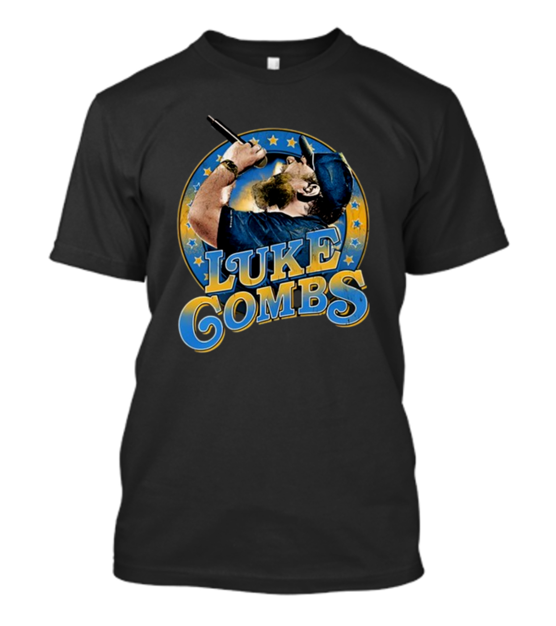Luke Combs Beer Never Broke My Heart Music Star Performance Blue Cap Microphone T-Shirt
