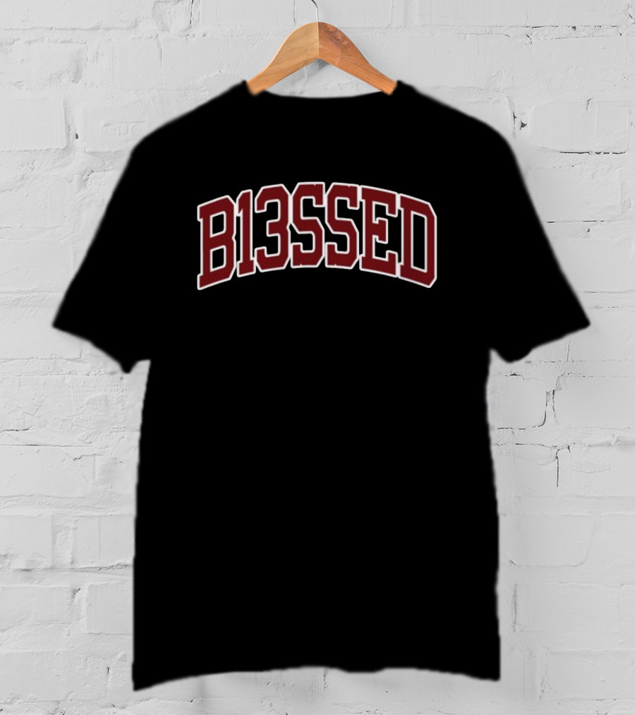 B13ssed Arch Style Bold Lettering T-Shirt