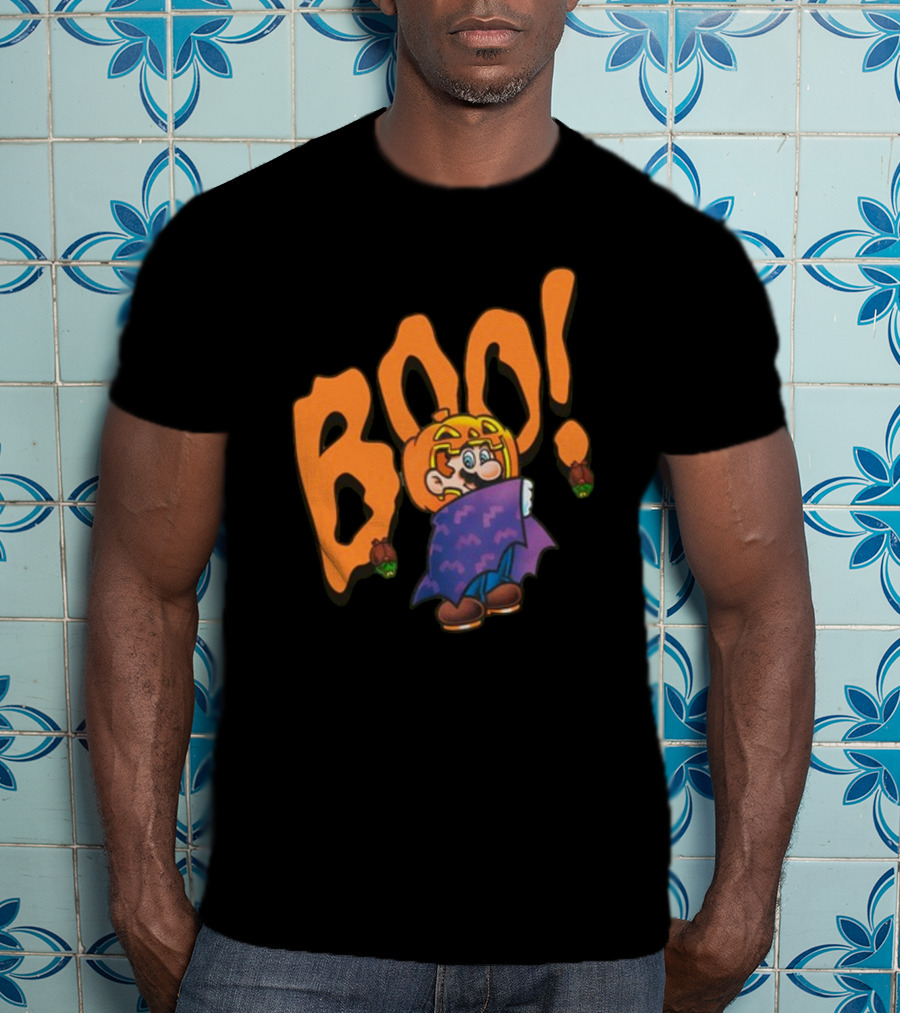 Nintendo NY Super Mario Boo Halloween Pumpkin Ghost Mario T-Shirt