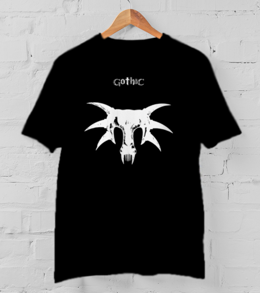 Gothic Skull Tribal Horns Mask T-Shirt