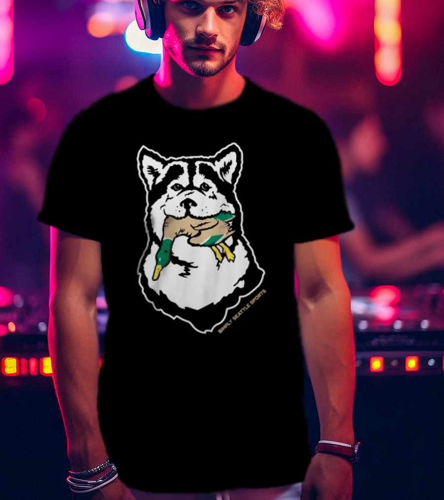 Simply Seattle Sports Duck Hunting Husky T-Shirt