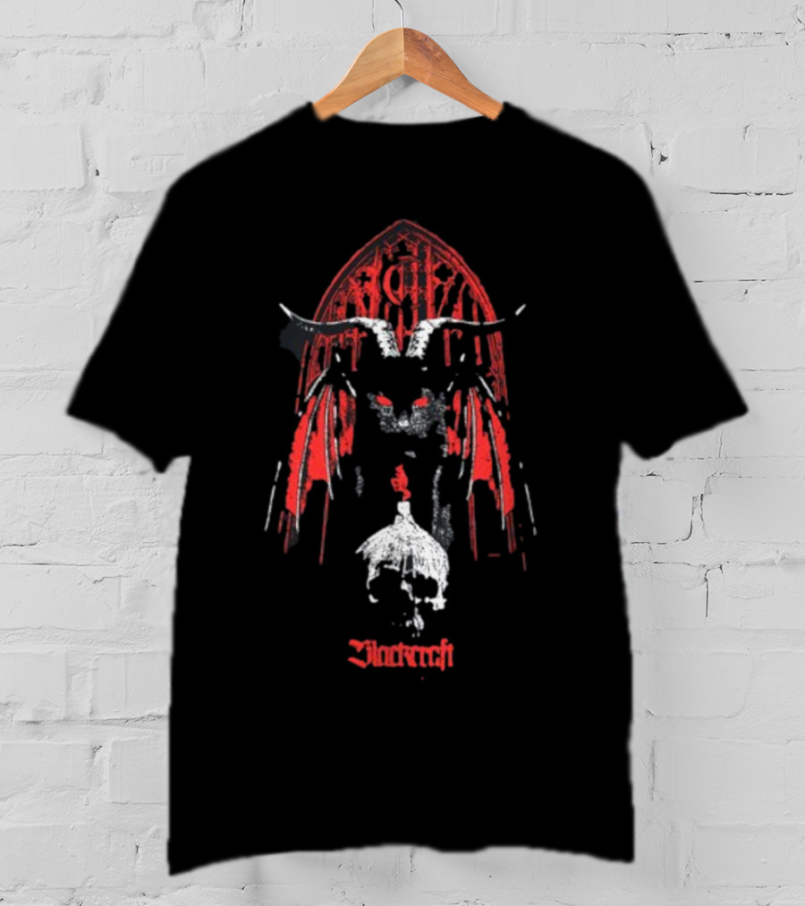 Blackcraft Lilith Goat Skull Red Gothic Arch T-Shirt