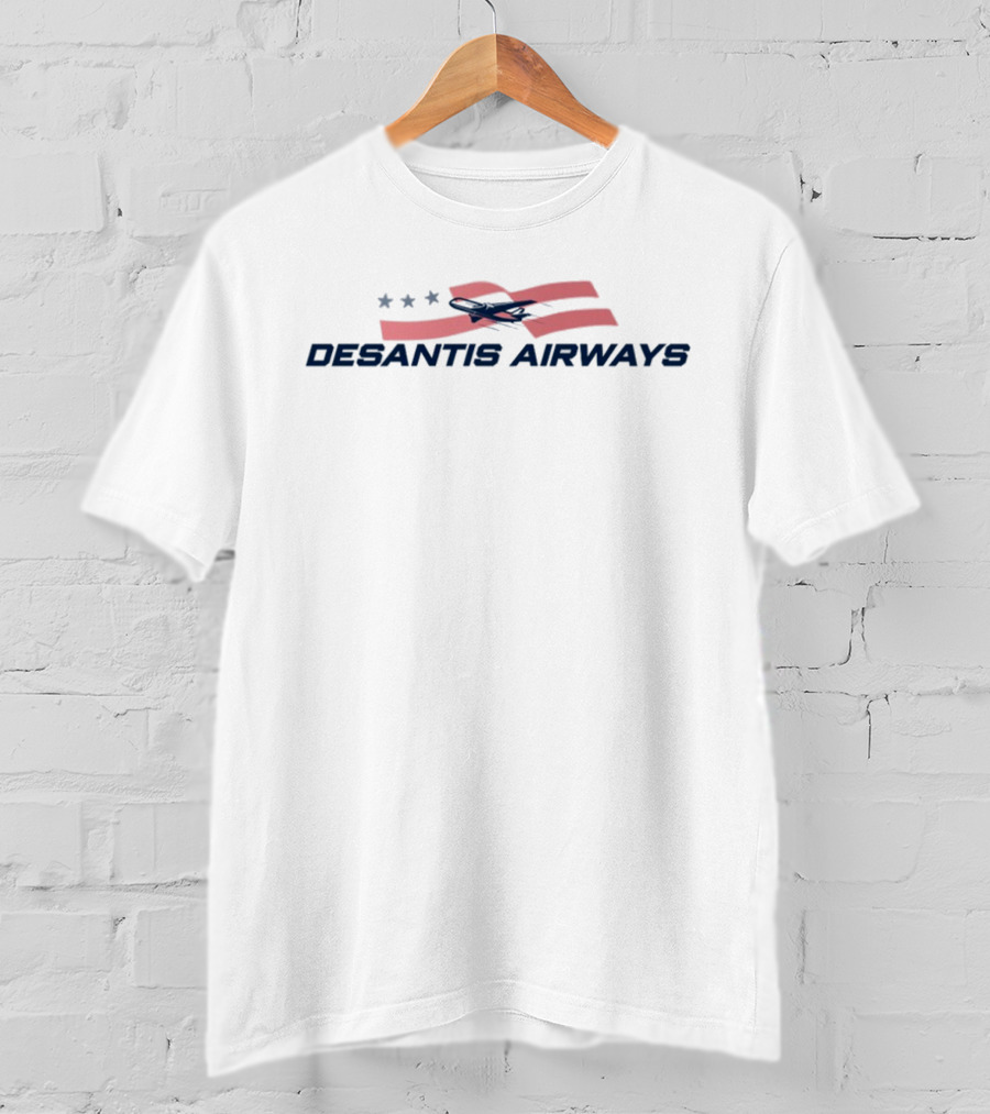 Desantis Airways Plane Stars American Flag Stripes T-Shirt