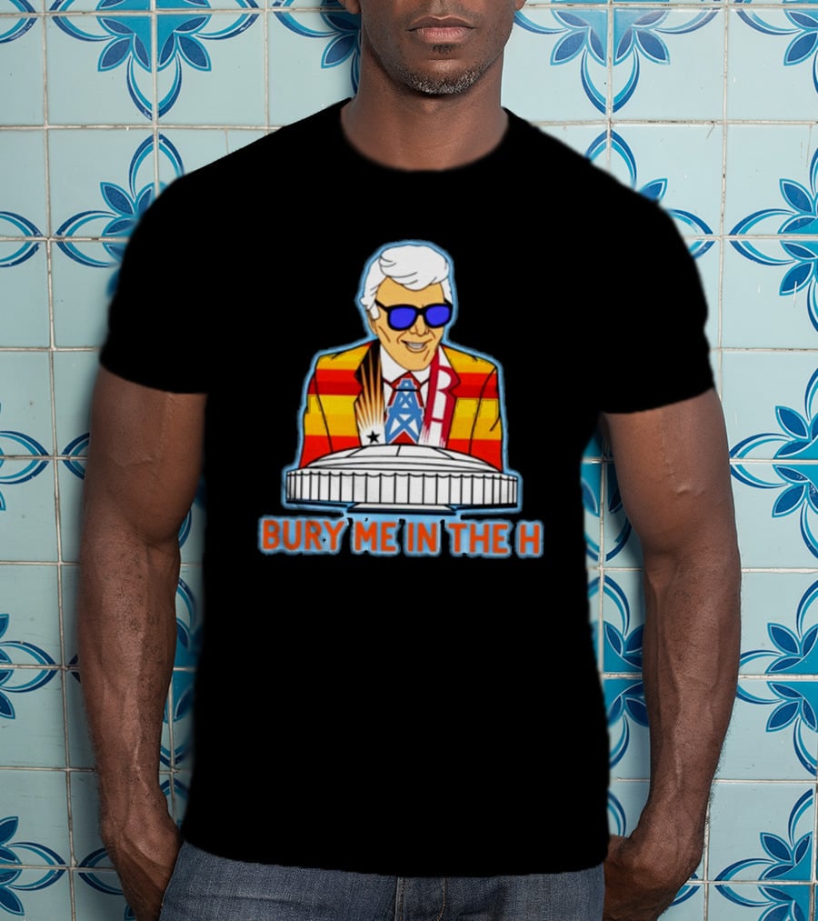 Muddy Marvin Bury Me In The H Iconic Colorful Figure With Houston Landmark T-Shirt