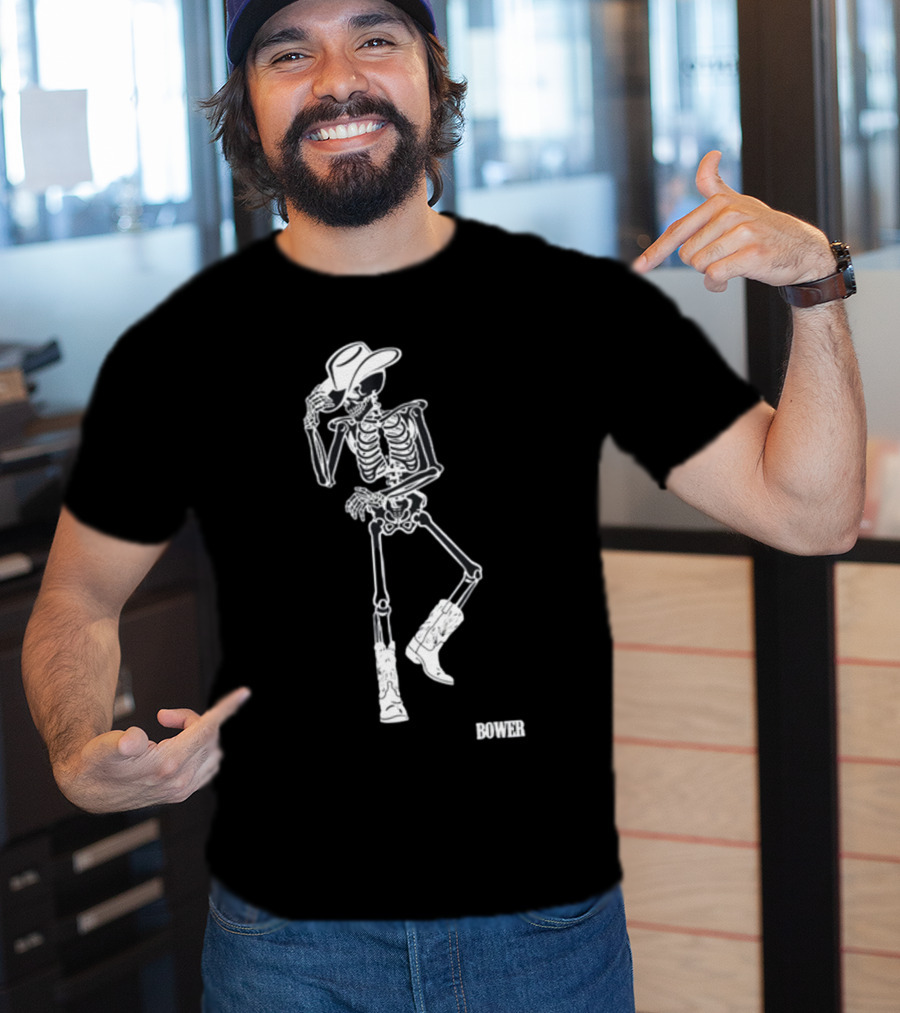 Bower Skeleton Cowboy With Boots And Hat T-Shirt