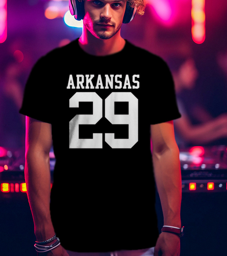 Arkansas 29 Cam Little Football Team Player Jersey T-Shirt