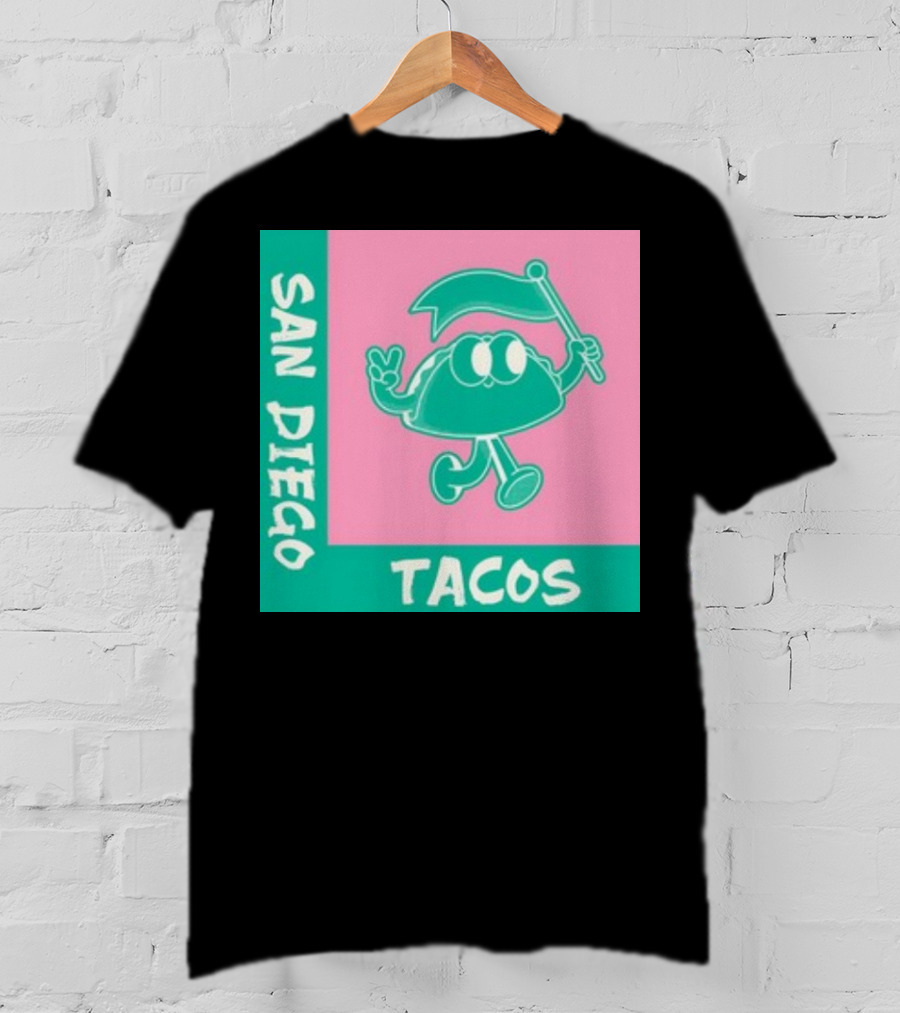 San Diego Tacos Cartoon Flag T-Shirt