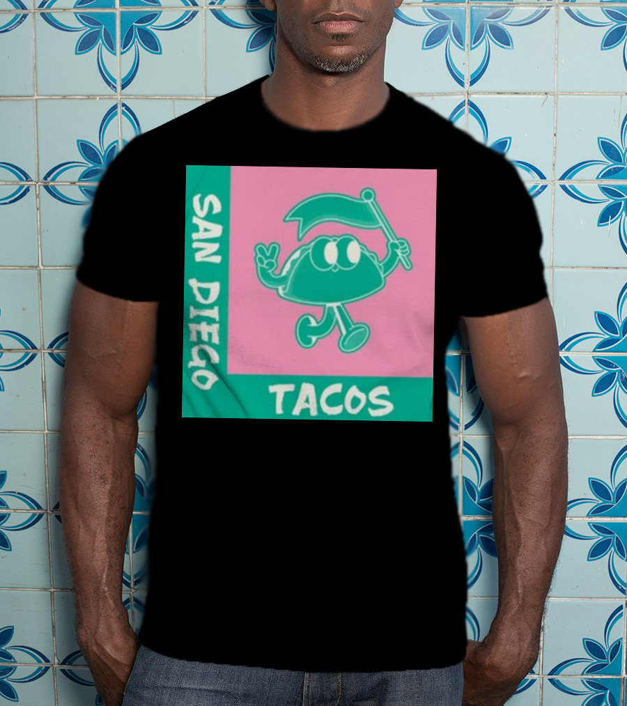 San Diego Tacos Cartoon Flag T-Shirt