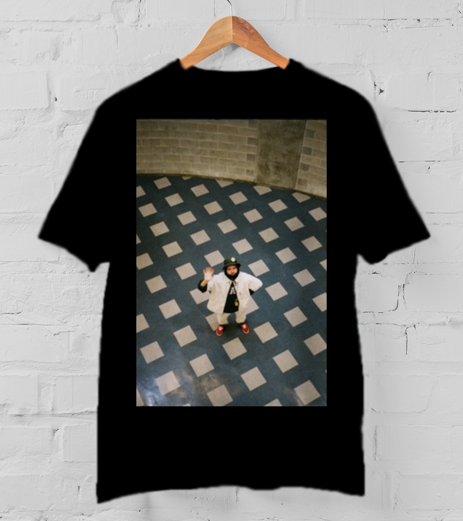 Macdemarcoshop Mac Photo Off White Checkered Floor Outfit Red Shoes T-Shirt