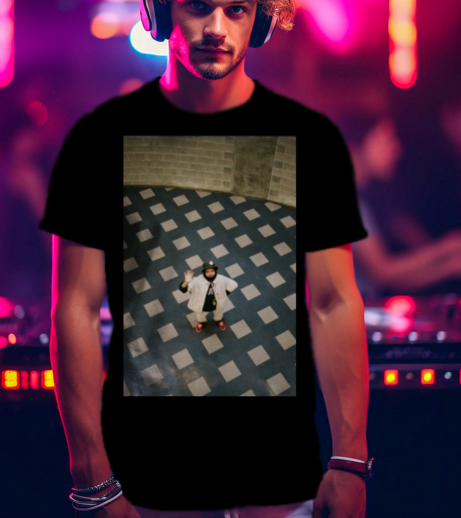 Macdemarcoshop Mac Photo Off White Checkered Floor Outfit Red Shoes T-Shirt