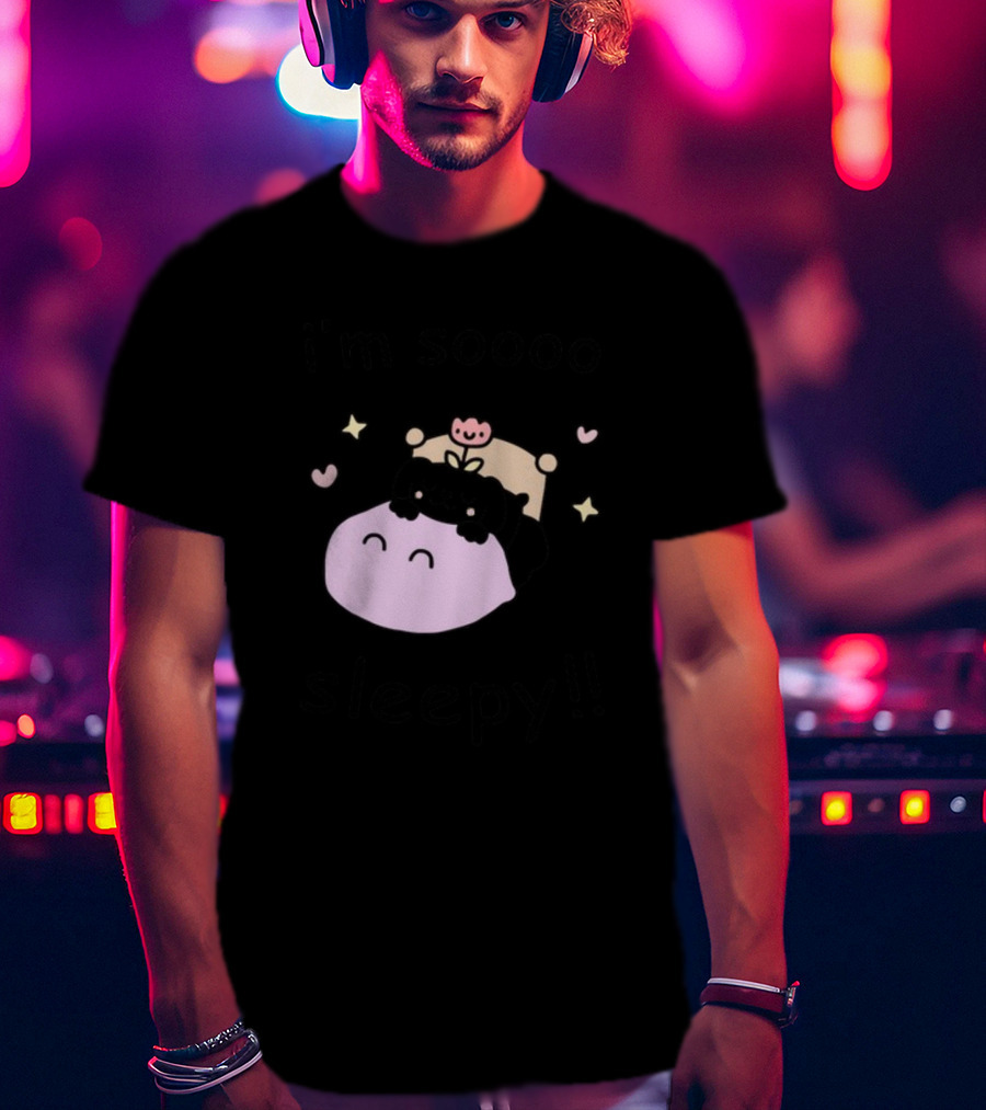 I'm Soooo Sleepy Cute Sleeping Characters With Hearts And Stars T-Shirt