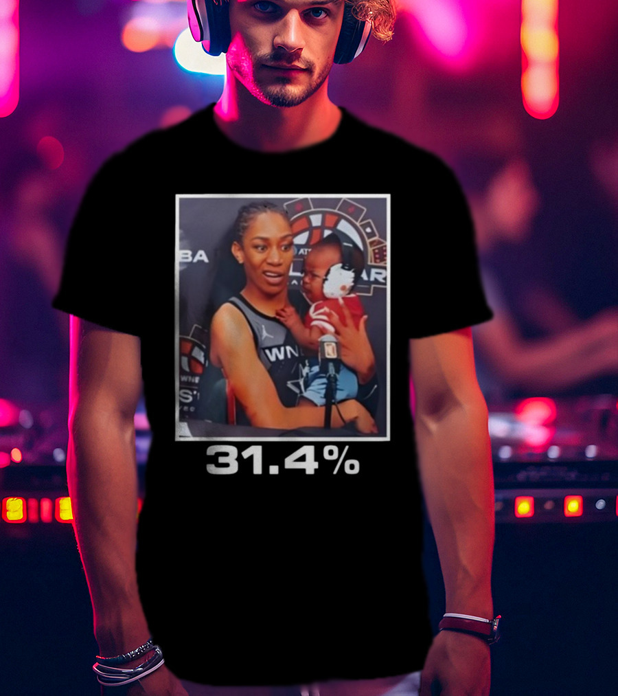 WNBA A’ja Wilson Holding Baby With 31.4% T-Shirt