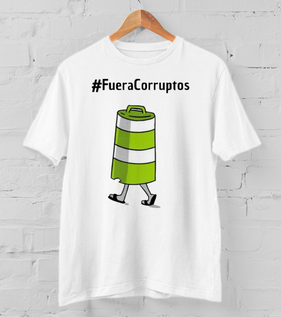 FueraCorruptos Paola Hurtado Walking Traffic Cone сartoon T-Shirt
