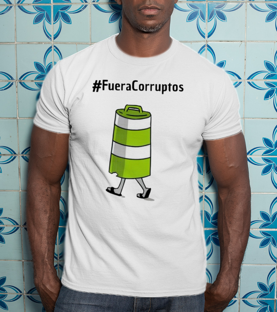 FueraCorruptos Paola Hurtado Walking Traffic Cone сartoon T-Shirt