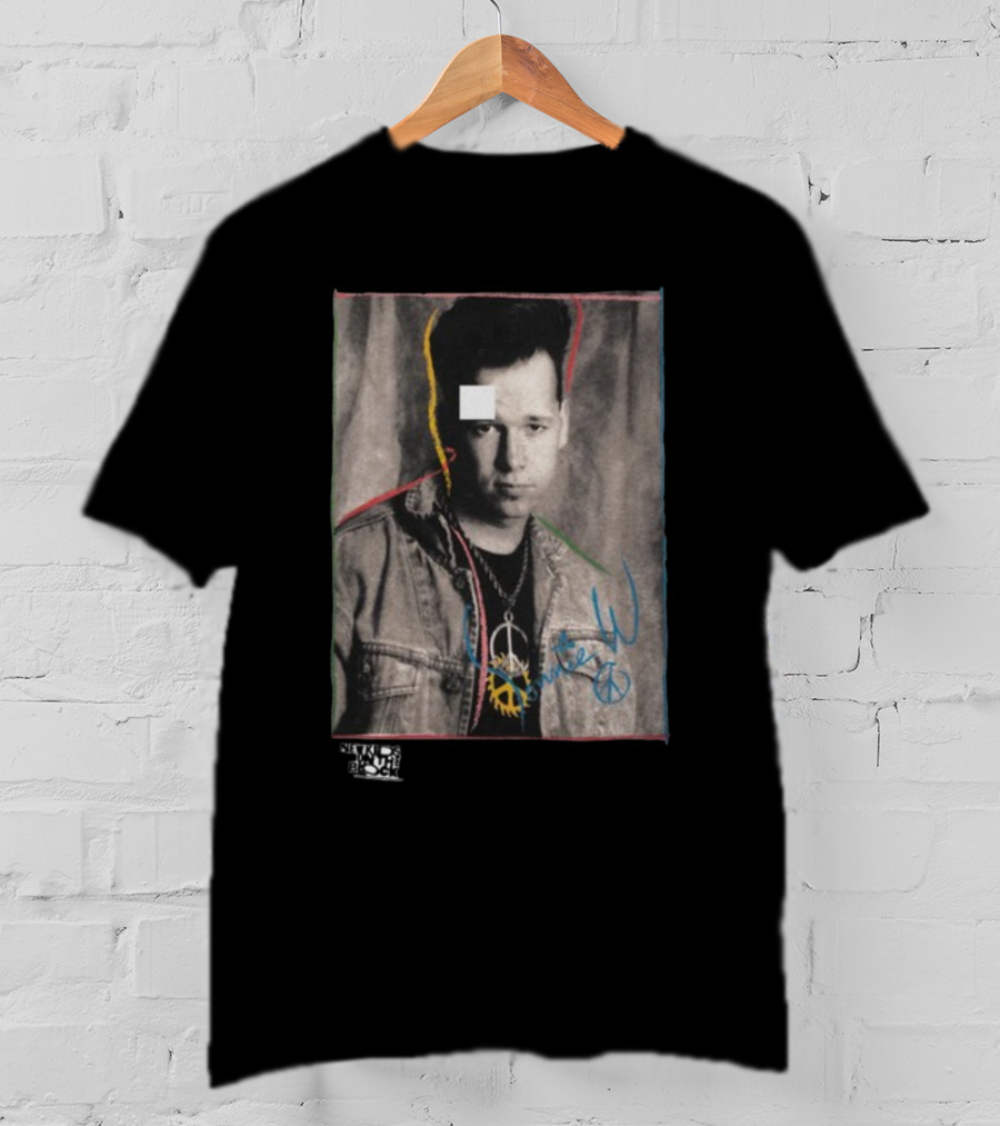 Nkotb Donnie Peace Sign Denim Jacket Vintage Style Photo T-Shirt