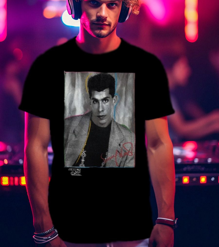 Danny Wood Vintage NKOTB Photo Colorful Outline T-Shirt