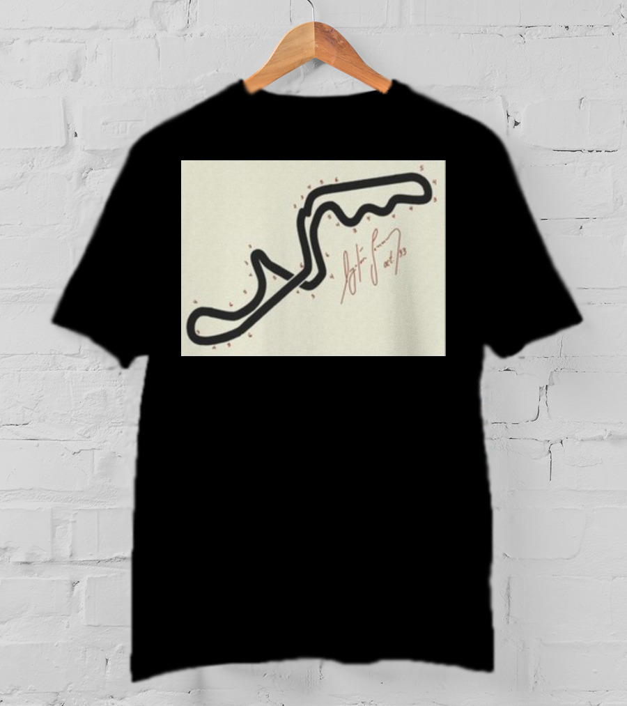 Ayrton Senna Hand-Drawn Suzuka GP 1993 Circuit Map Autograph T-Shirt