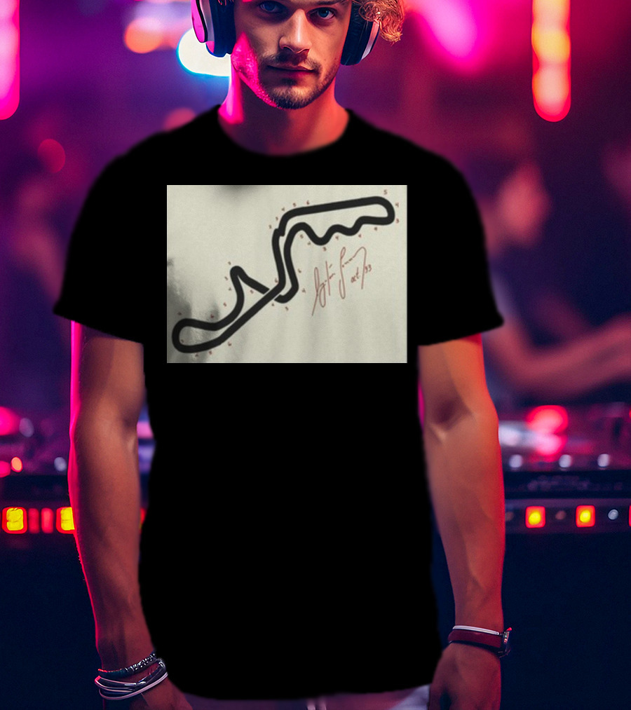 Ayrton Senna Hand-Drawn Suzuka GP 1993 Circuit Map Autograph T-Shirt