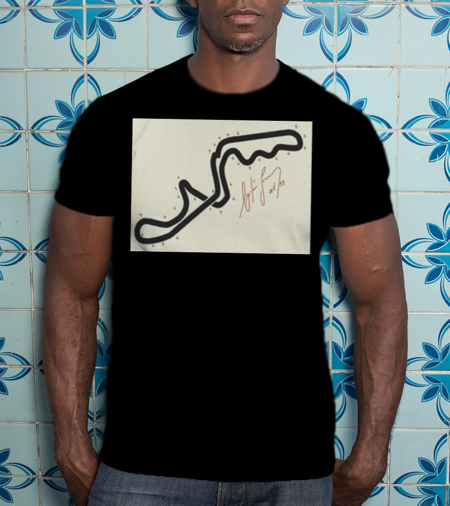 Ayrton Senna Hand-Drawn Suzuka GP 1993 Circuit Map Autograph T-Shirt