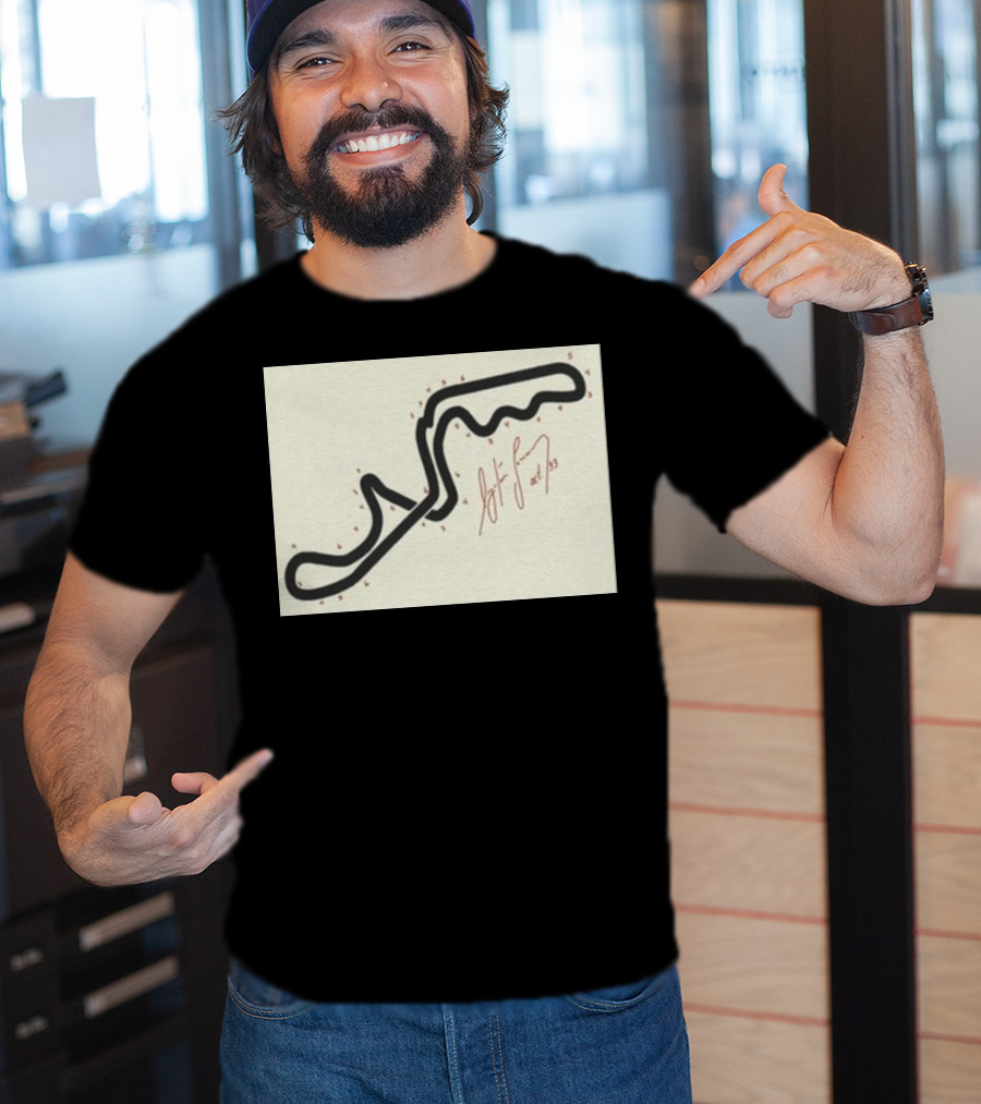 Ayrton Senna Hand-Drawn Suzuka GP 1993 Circuit Map Autograph T-Shirt