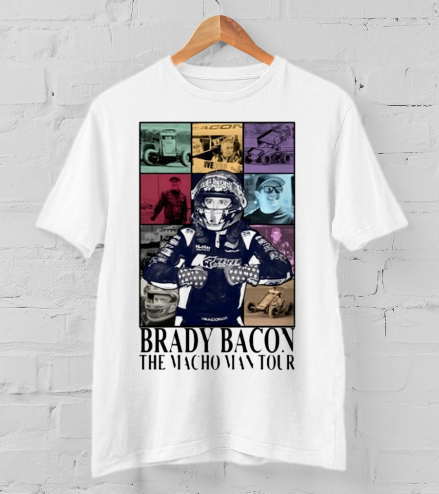 Brady Bacon Racing Iconography Collage The Macho Man Tour T-Shirt