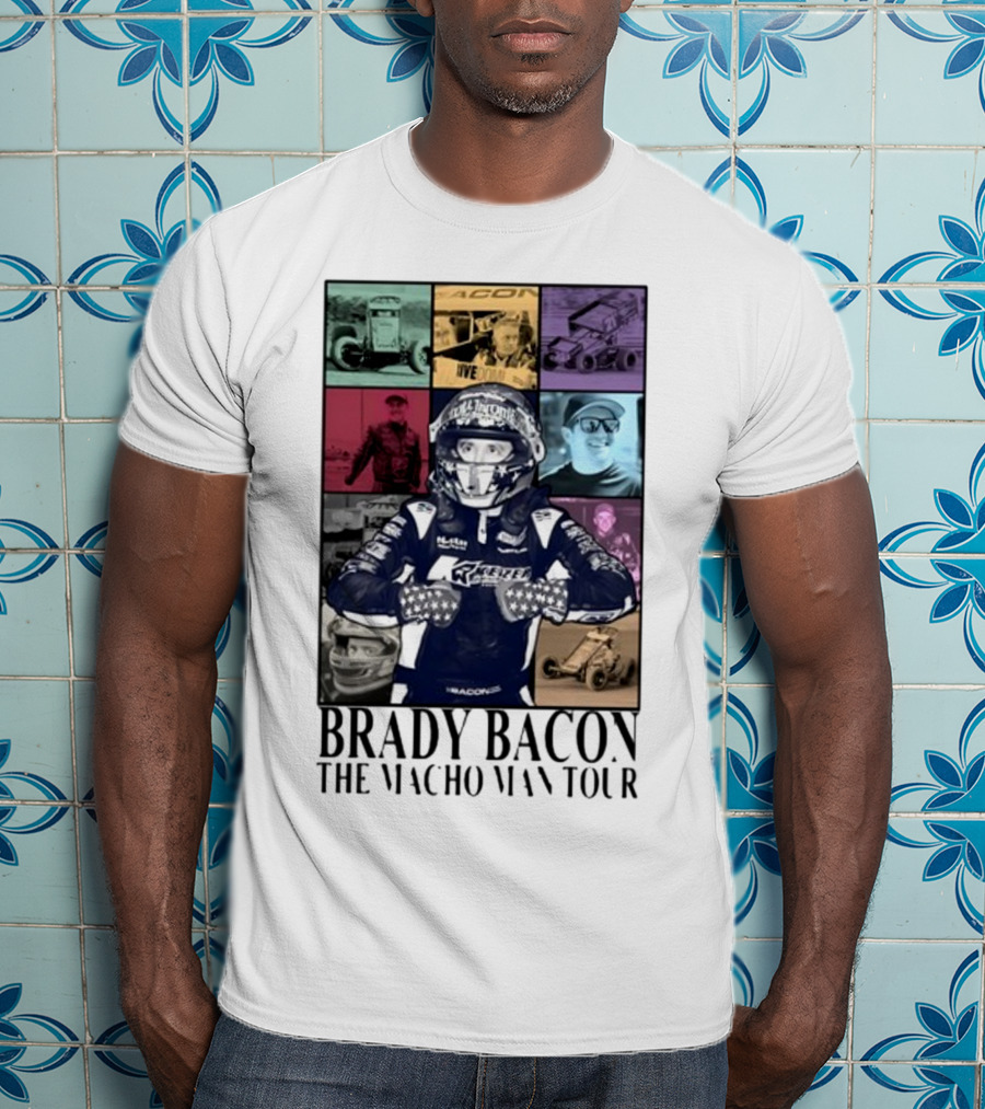 Brady Bacon Racing Iconography Collage The Macho Man Tour T-Shirt