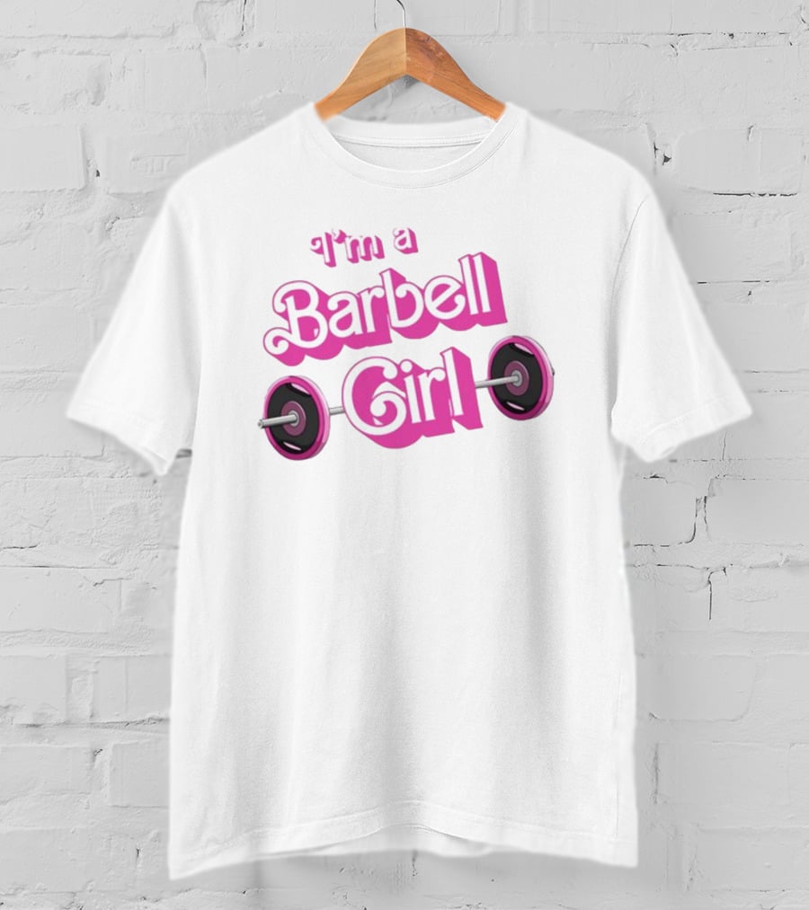 Papa Swolio I'm A Barbell Girl Pink Weightlifting T-Shirt