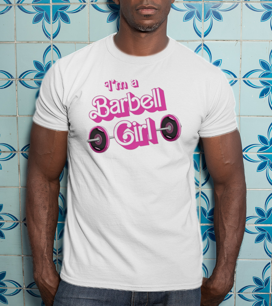 Papa Swolio I'm A Barbell Girl Pink Weightlifting T-Shirt