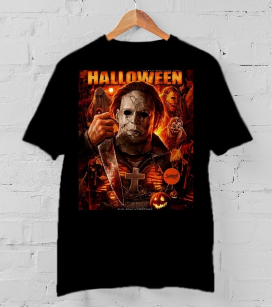 Rob Zombie's Halloween Evil Has A Destiny Michael Myers Mask Knife Horror Scene T-Shirt