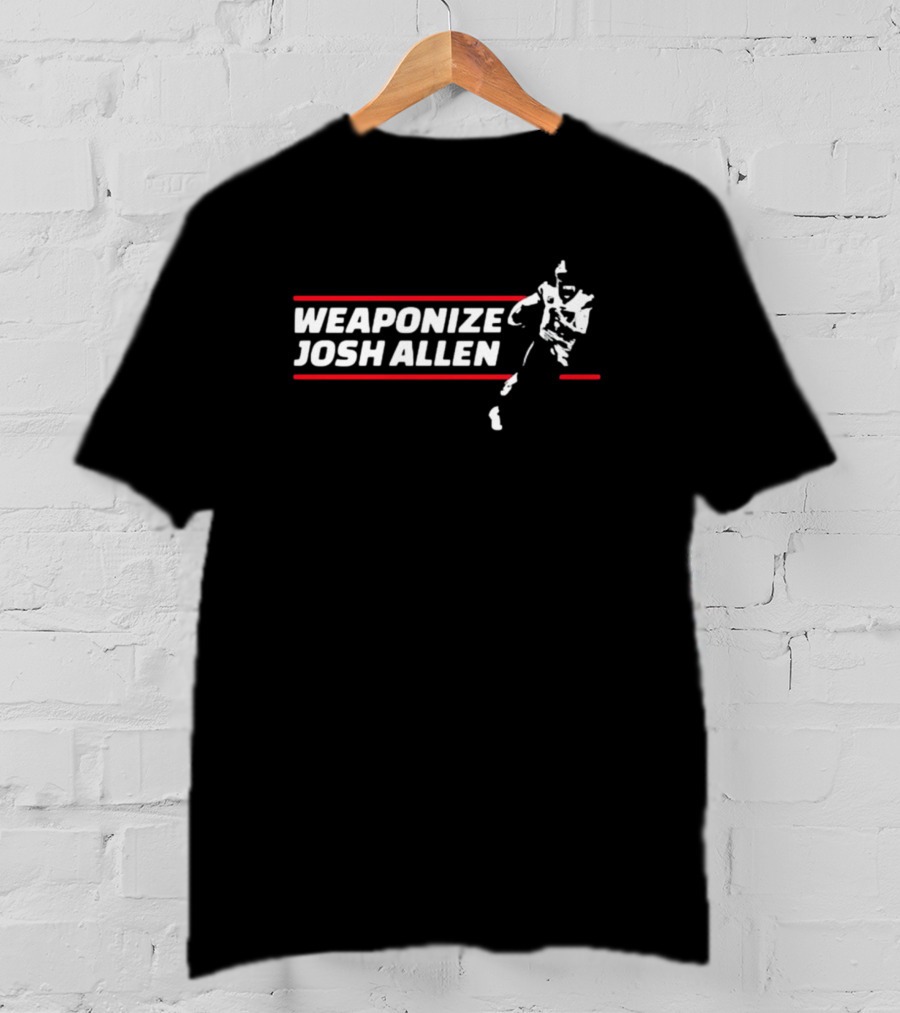 Weaponize Josh Allen Football Silhouette Sports Hype T-Shirt