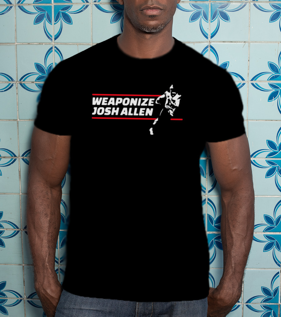 Weaponize Josh Allen Football Silhouette Sports Hype T-Shirt