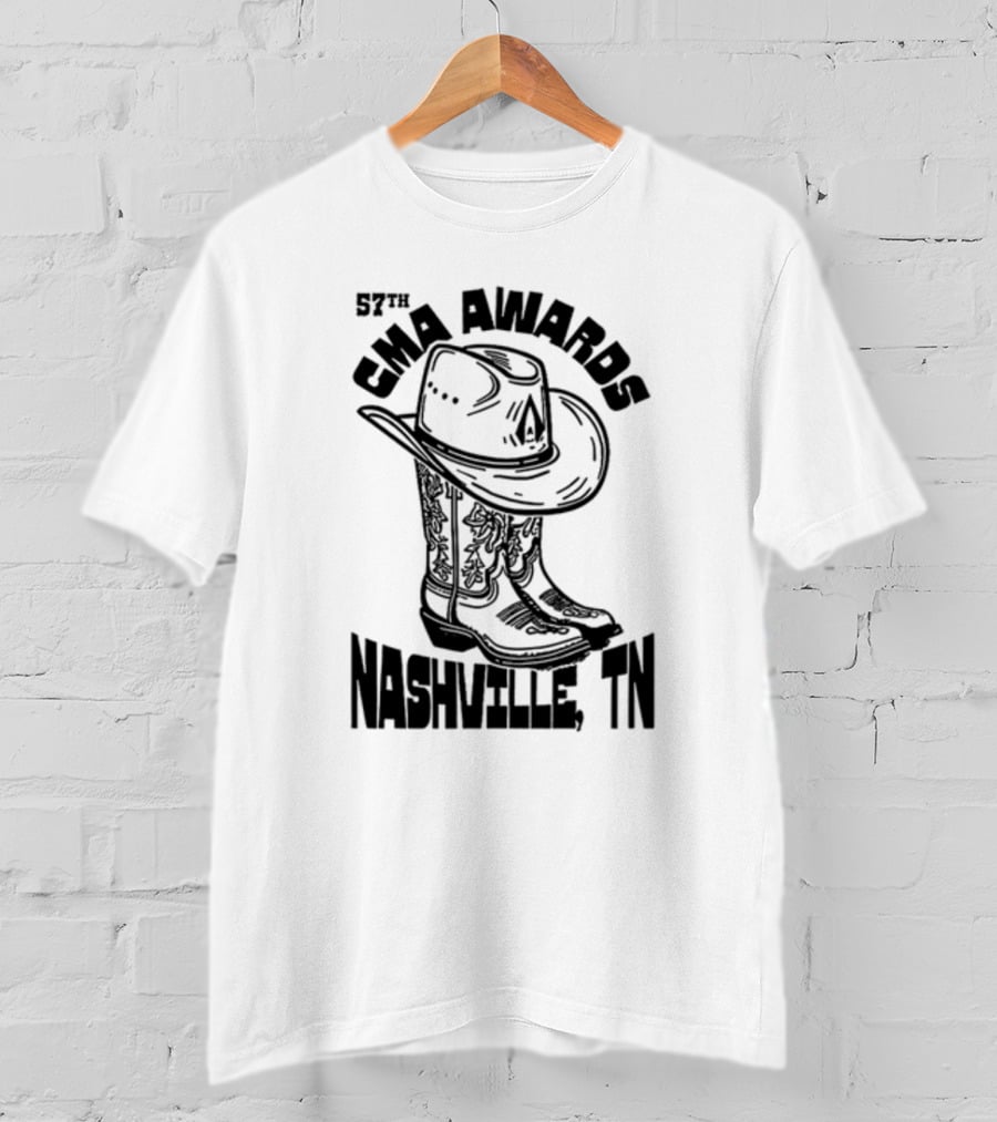 57th CMA Awards Nashville TN Cowboy Hat And Boots T-Shirt
