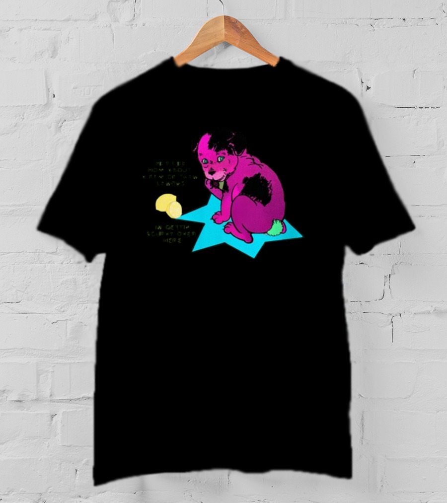 Hey Life How About A Few Of Them Lemons I'm Gettin Scurvy Over Here Pink Dog On Blue Star With Lemons T-Shirt