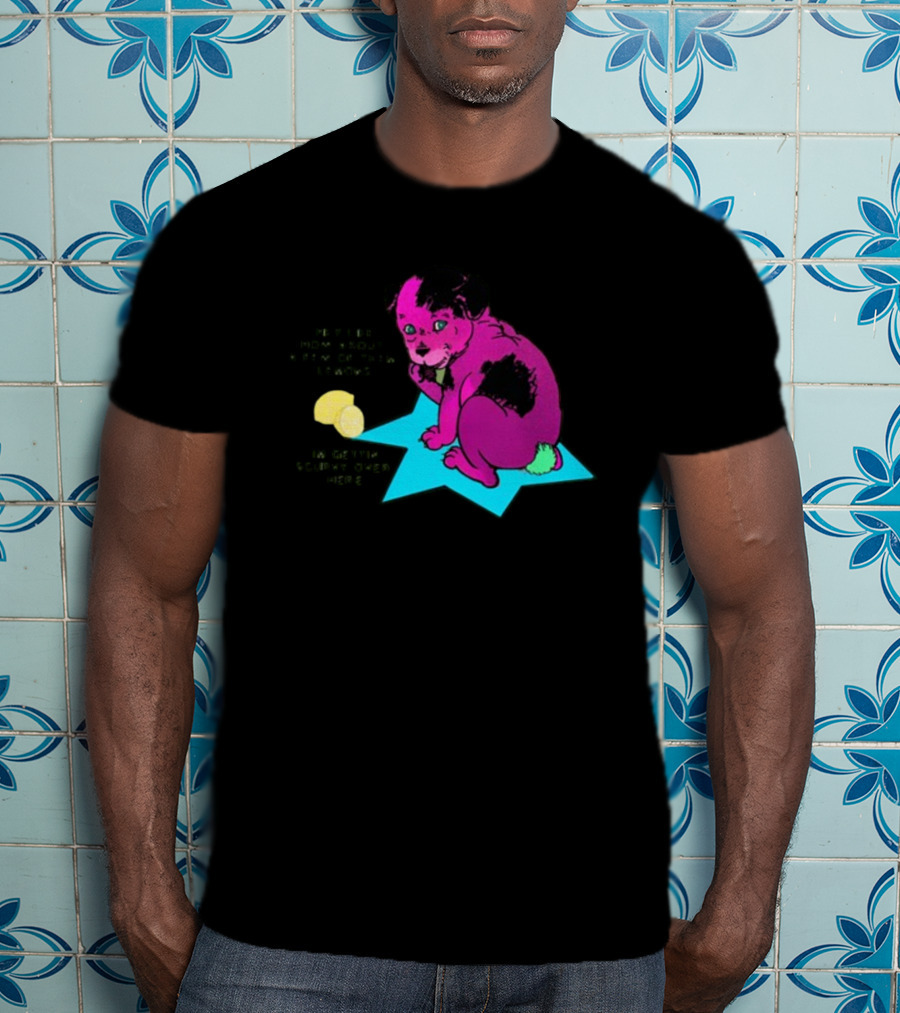 Hey Life How About A Few Of Them Lemons I'm Gettin Scurvy Over Here Pink Dog On Blue Star With Lemons T-Shirt
