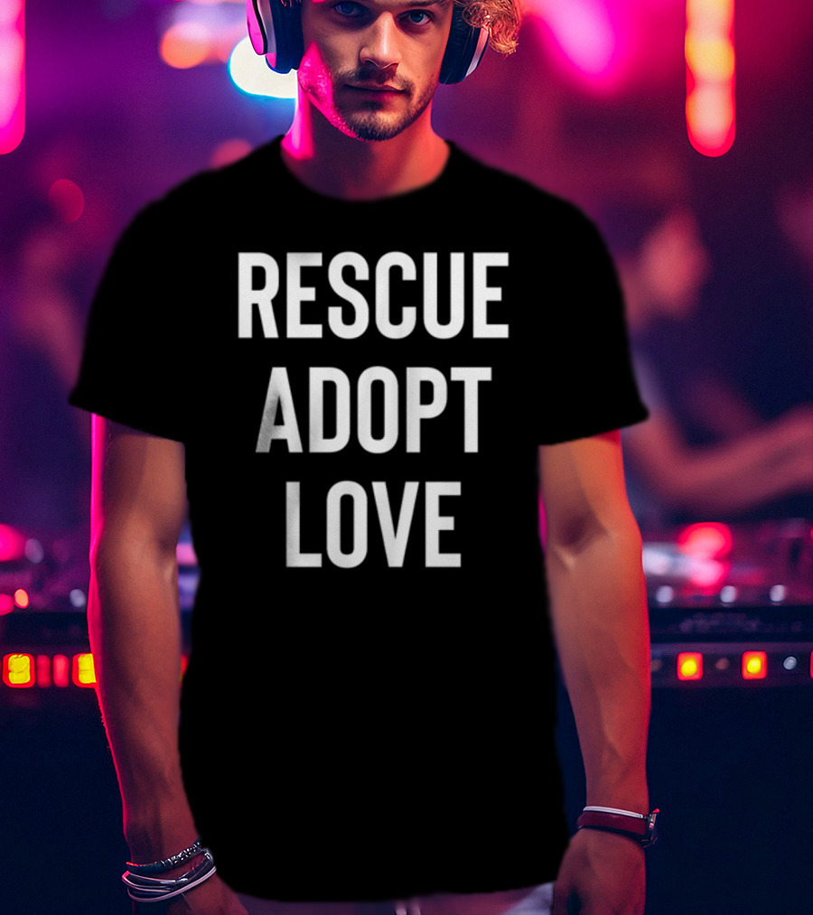 Shira Scott Rescue Adopt Love Black T-Shirt