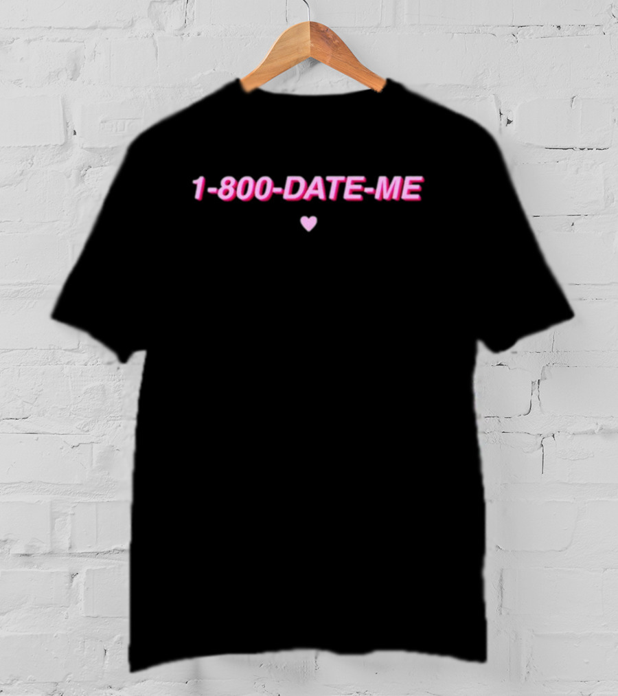 1-800-Date-Me New Pink Heart Retro Style Call Me Romance T-Shirt