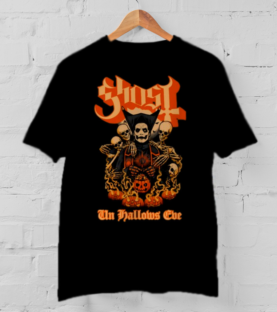 Ghost Papa Emeritus Iv Unhallows Eve Skeletons And Pumpkins T-Shirt