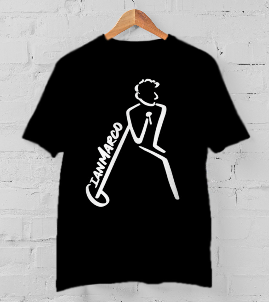 Gianmarco Leaning In GianMarco Microphone Icon Outline T-Shirt