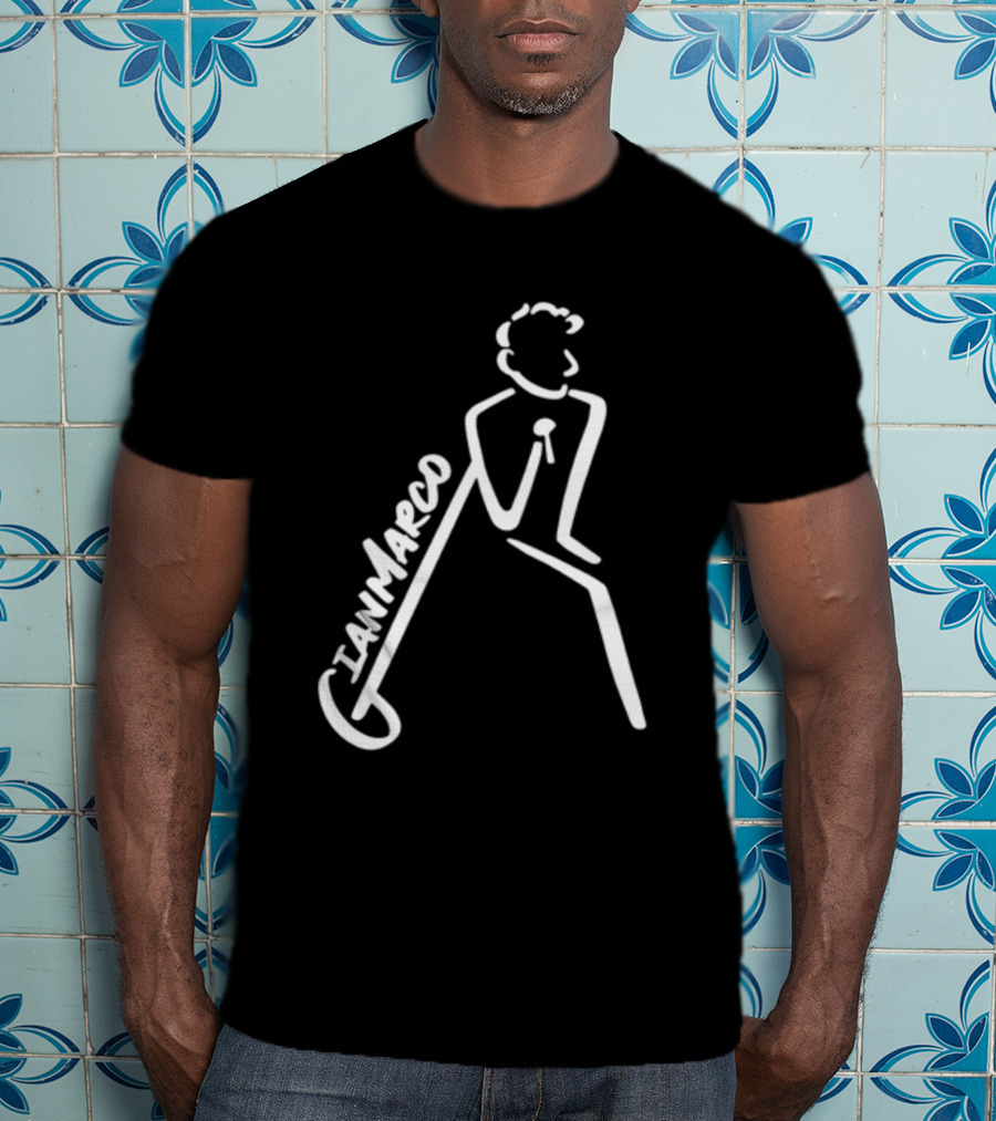Gianmarco Leaning In GianMarco Microphone Icon Outline T-Shirt