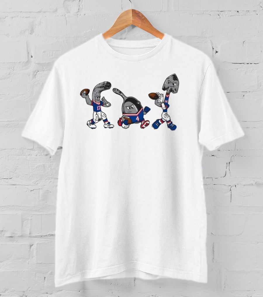 Buffalo Bills Football Cutlery Characters 17 4 Jersey Humor T-Shirt