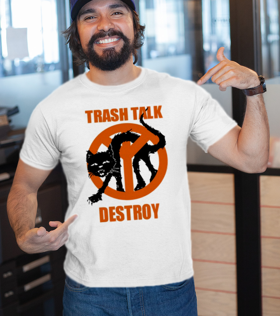 Trash Talk Destroy Cat Peace T-Shirt