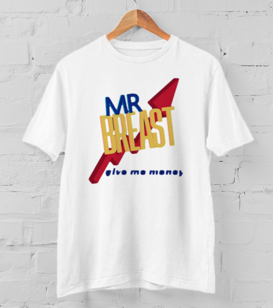 Mr Breast Give Me Money Retro Style Iconic T-Shirt