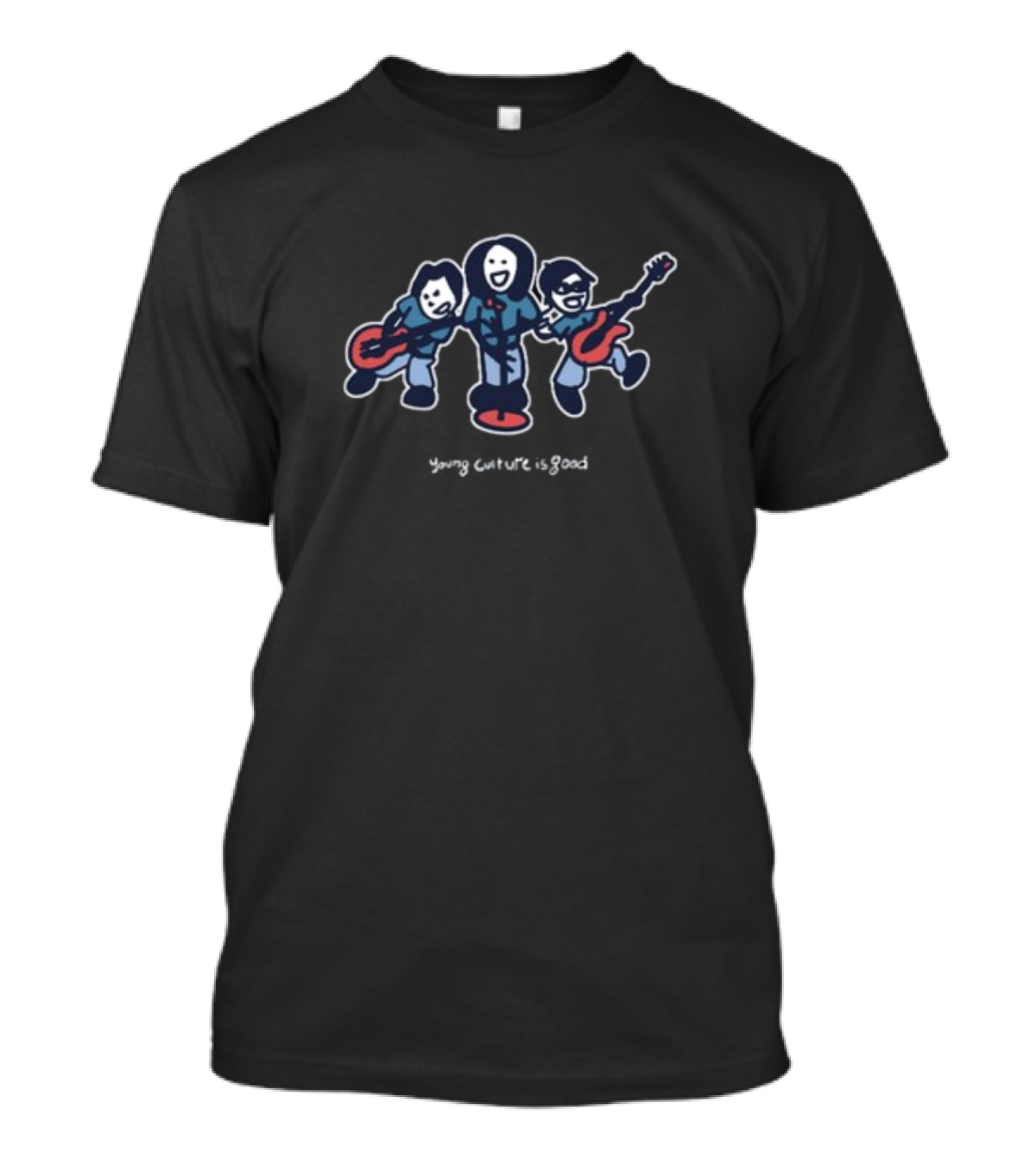 Young Culture Is Good Cartoon Band Characters T-Shirt