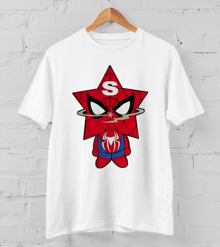 Star Character With Superhero Web Icon And Red Suit T-Shirt