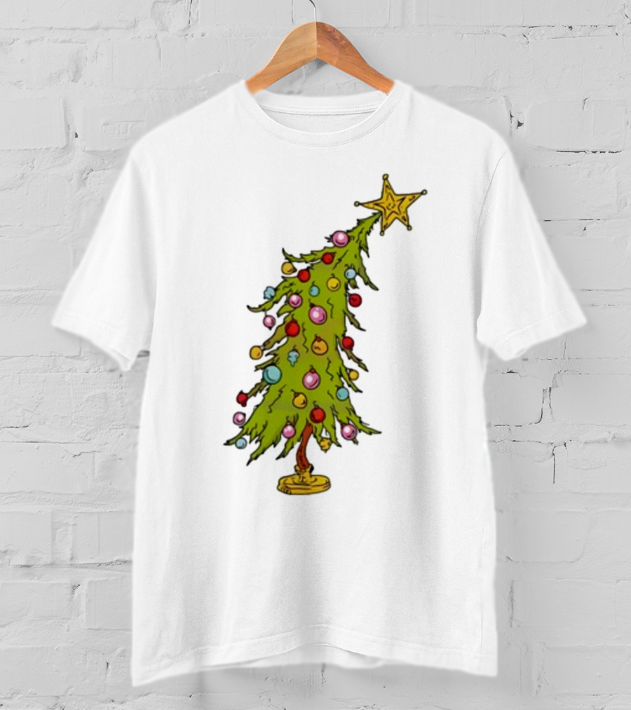 Whimsical Whoville Christmas Tree With Colorful Ornaments And Star Topper T-Shirt