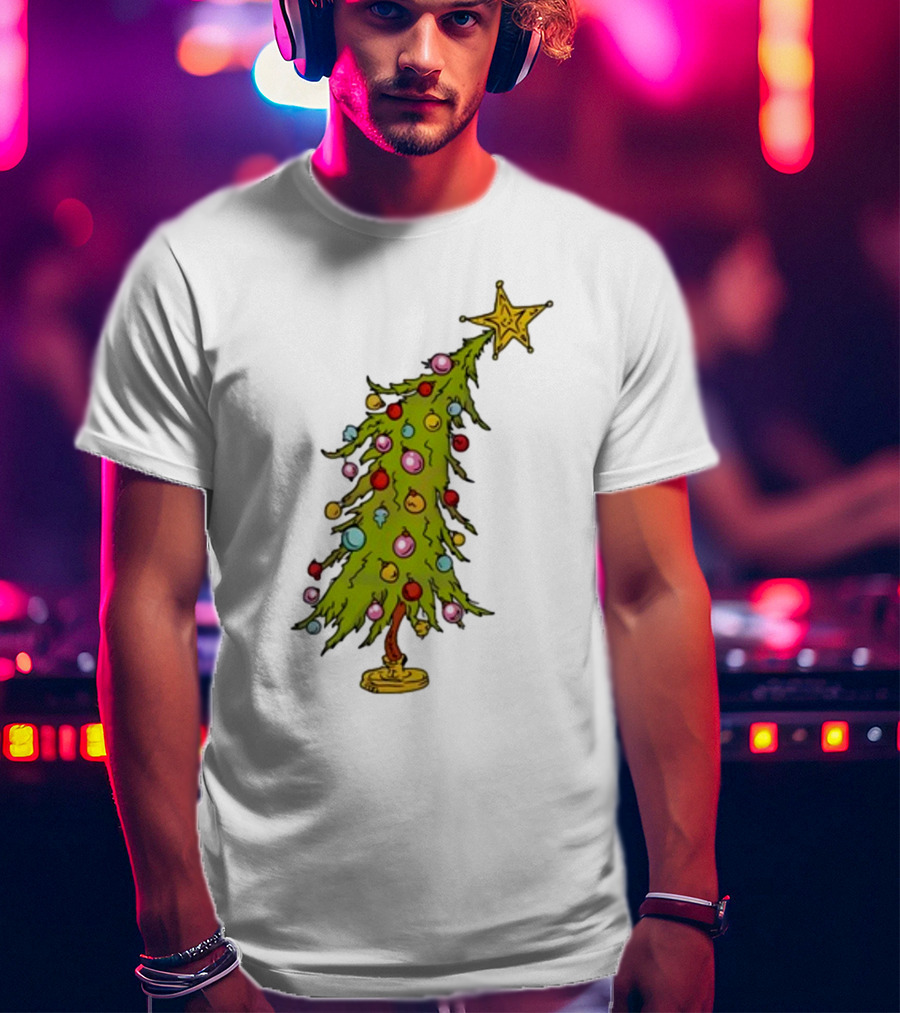 Whimsical Whoville Christmas Tree With Colorful Ornaments And Star Topper T-Shirt