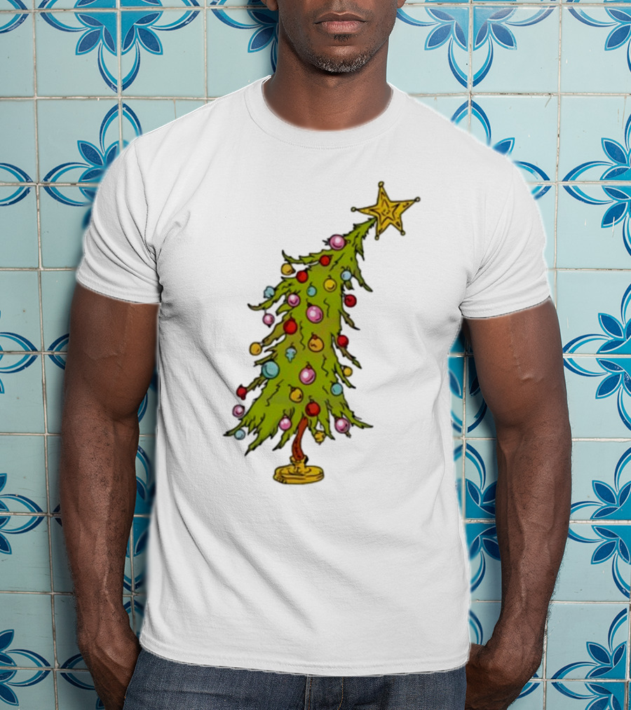 Whimsical Whoville Christmas Tree With Colorful Ornaments And Star Topper T-Shirt